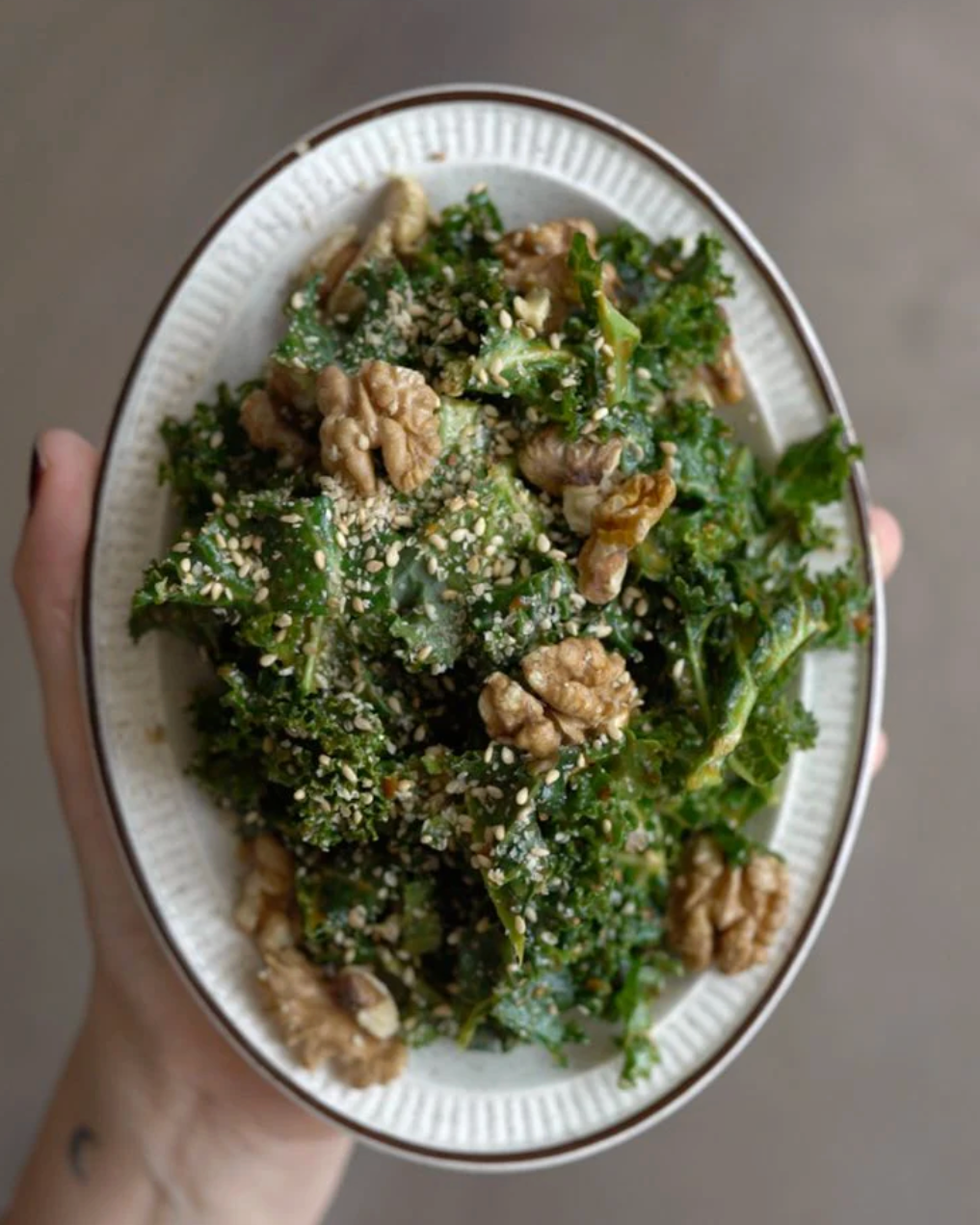 Easy Kale Salad with Ssamjang Sauce