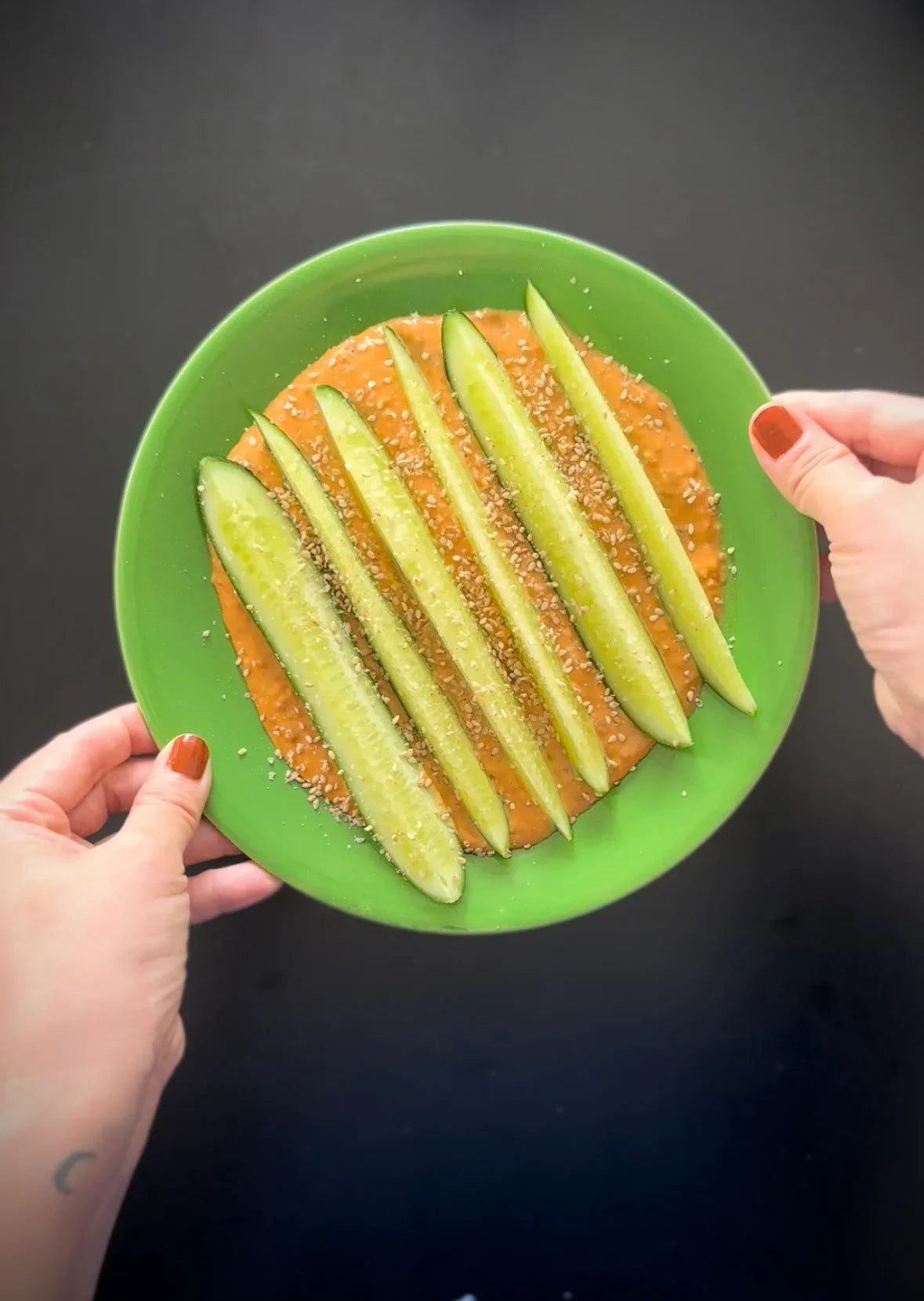 Baby Cucumbers with Ssamjang Hummus