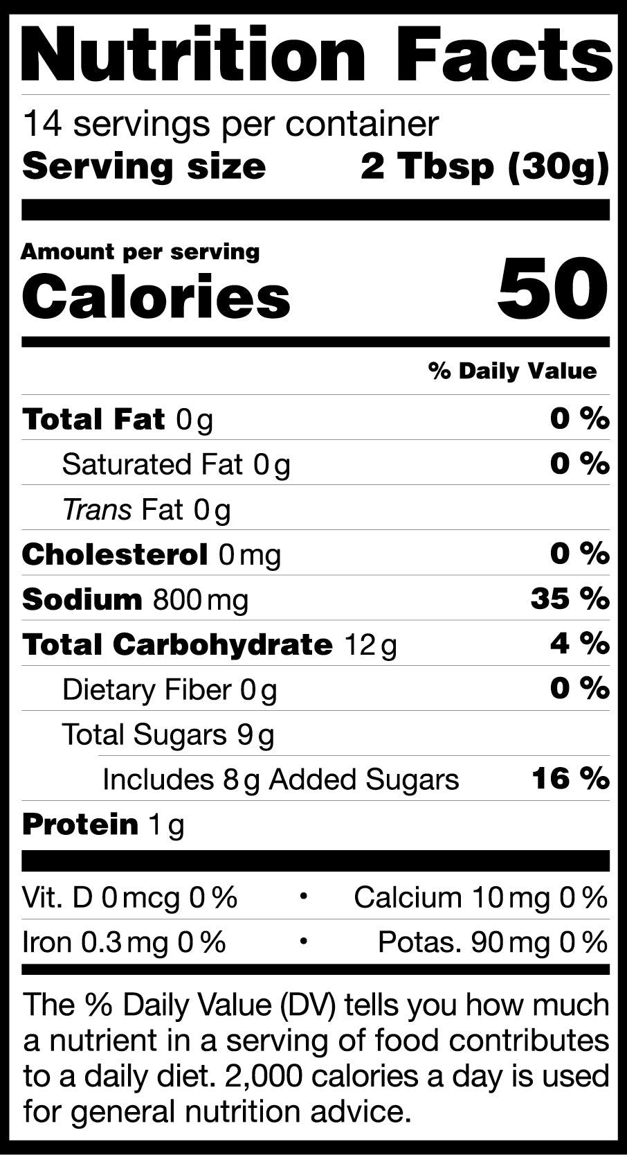Korean BBQ Soy&Garlic Nutrition Facts
