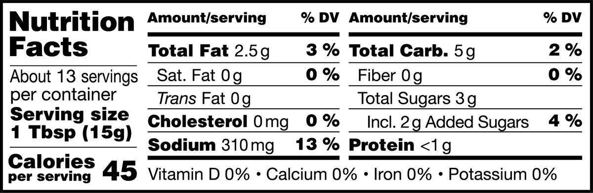 Ssamjang Nutrition Facts