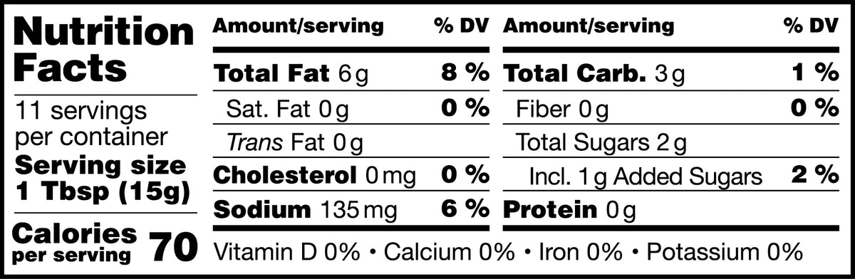 Kimchi Mayo Nutrition Facts